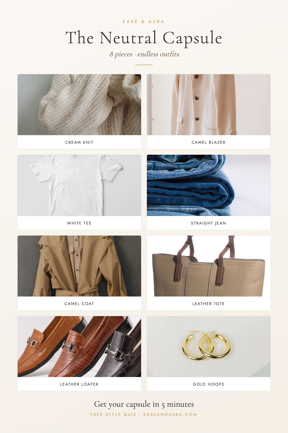 The 8-piece neutral capsule wardrobe
