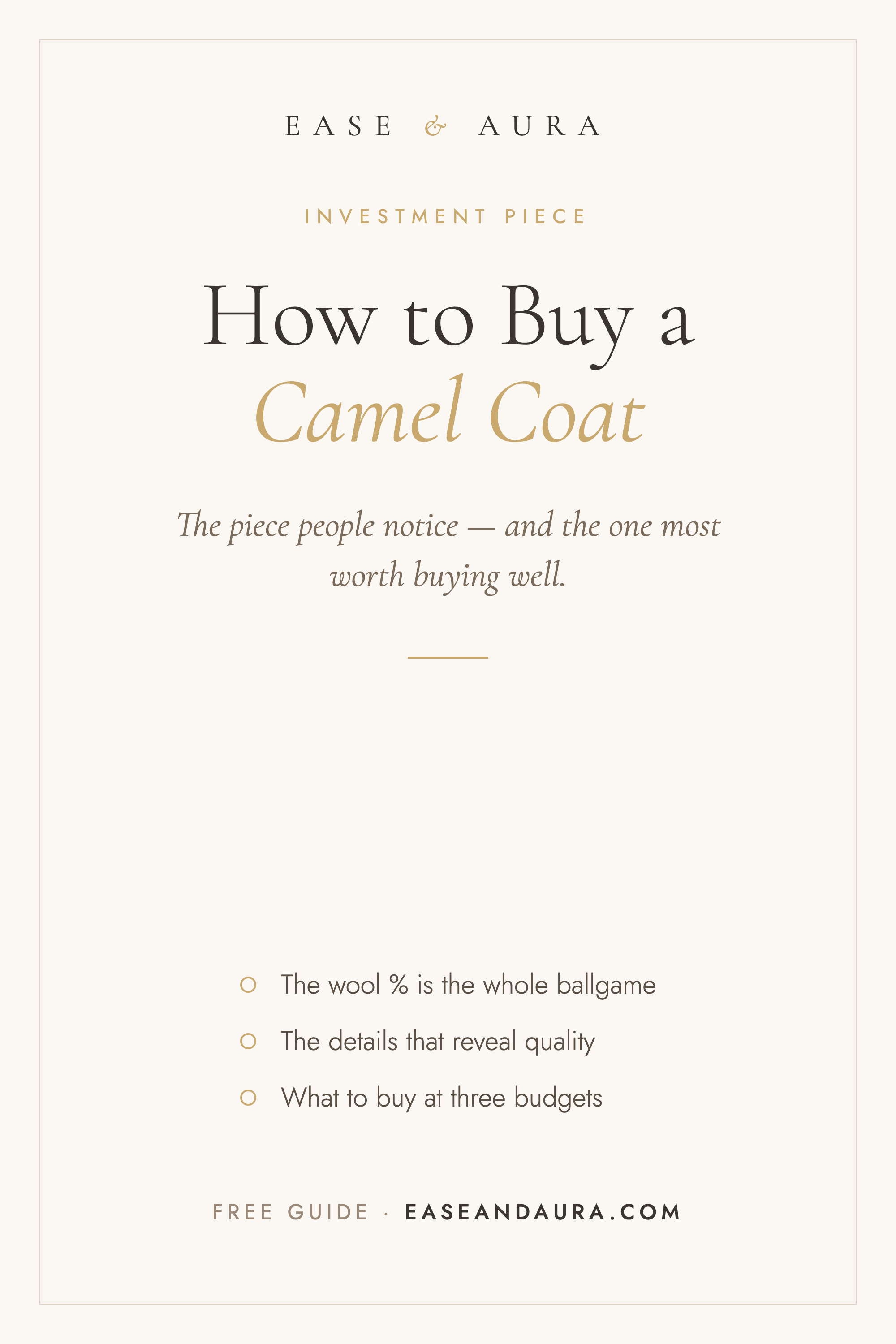 How to buy a camel coat