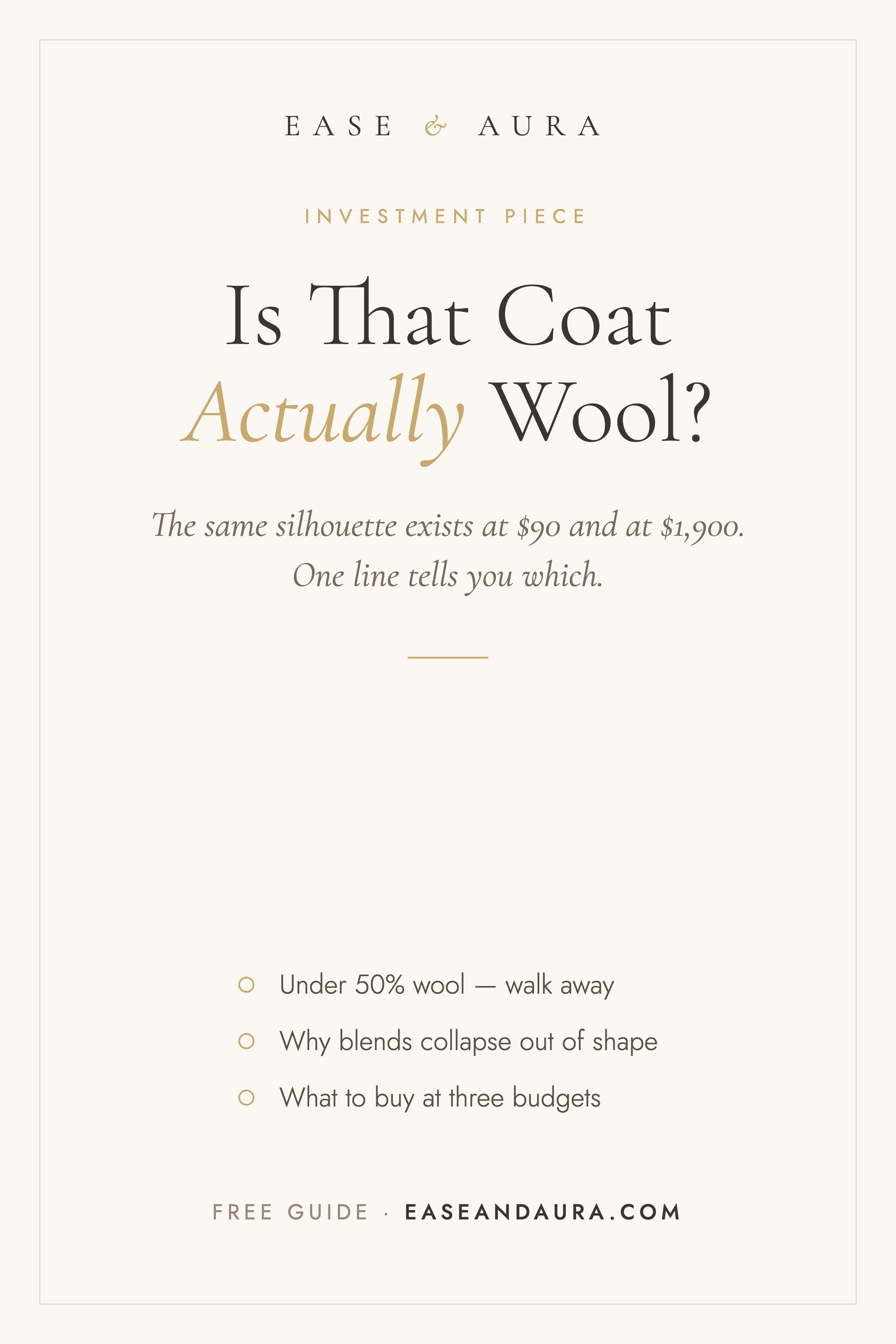 The wool percentage is the whole ballgame